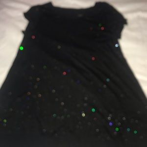 Justice Black Sparkly Stretch Blouse 16